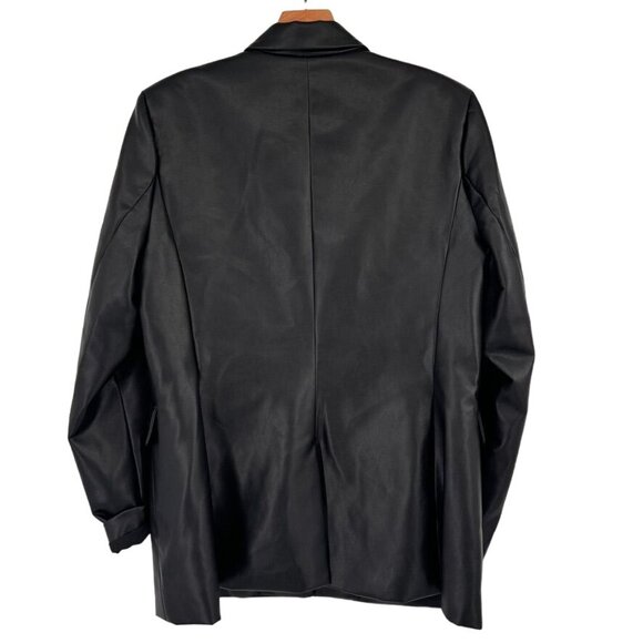 Cabi Womens James Faux Leather Black Blazer Jacket size large pockets new - Picture 9 of 9
